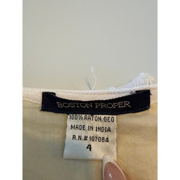 Boston Proper Lace Eyelet Maxi Dress Womens Sz 4 Cottagecore Fairy Whimsy White - Picture 3 of 15